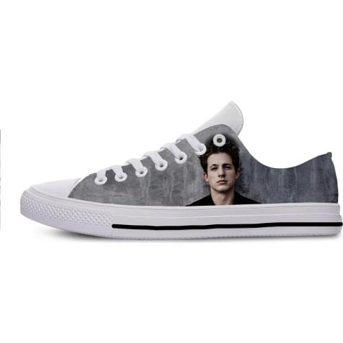 Charlie Puth Mens Casual Shoes Breathable Canvas Man Shoes 3D Print Logo Cool Off White Shoes Zapatos De Hombre