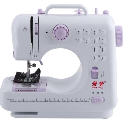 Desktop Portable Double Thread Double Speed 12 Pre-Set Stitches Mini Household Sewing Machine 505A Presser Foot