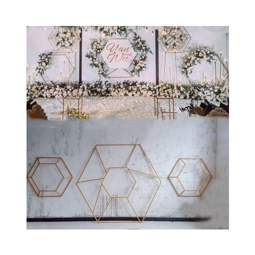 New geometric hexagon iron ornaments for wedding ceremony