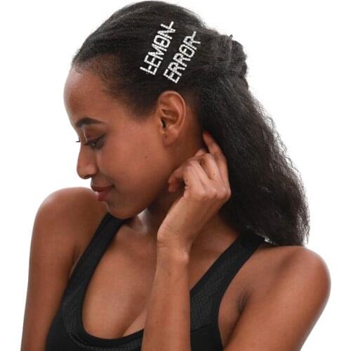 Original Design Word Hair Clip Crystal Hairpins Barrette Bobby Pins Letters Hairclip Hair Accessories for Girls&Ladies WHOLESALE