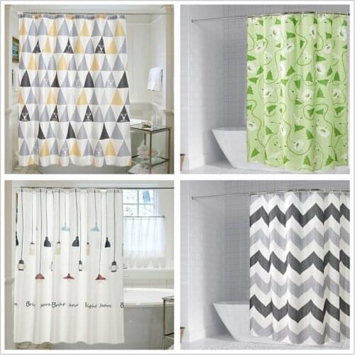 Nodirc Striped Bathroom Shower Curtains Jarl Home Thick Polyester Waterproof Grommet Cartoon Printed Geometric Kids Curtain