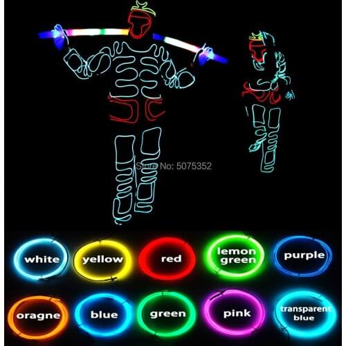 Popular EL Cable Neon Light Dance Costume DIY Clowing Bar LED Luminous Costume Stage Clothes For Performance Cosplay Show