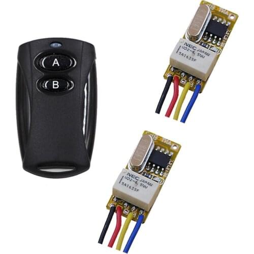 DC3.5V-12V RF Remote Control Switch 3.6v 3.7v 4.5v 5v 6v 9v Micro Relay Remote Controller +2 Receiver