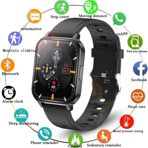 LIGE New 1.7″ Large Screen Men Smart Watch Wristband IP68 Waterproof Men Sport Clock Heart Rate Sleep Monitor Smartwatch Women