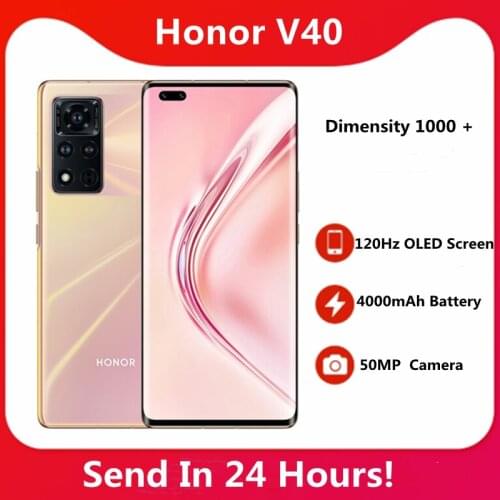 Original Honor V40 5G SmartPhone Dimensity 1000+ 120Hz OLED Screen 50MP Main Camera 4000mAh Battery Mobile Phone