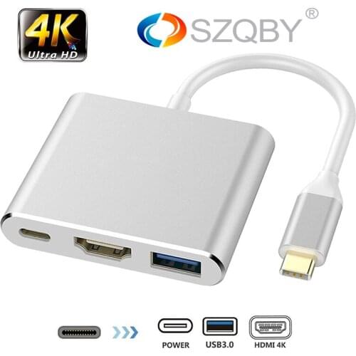 USB3.1 Type-C Hub/Splitter for HDMI USB3.0 and Fast Charging Power Dock for MacBook Pro USB Type C Adapter 3 in 1