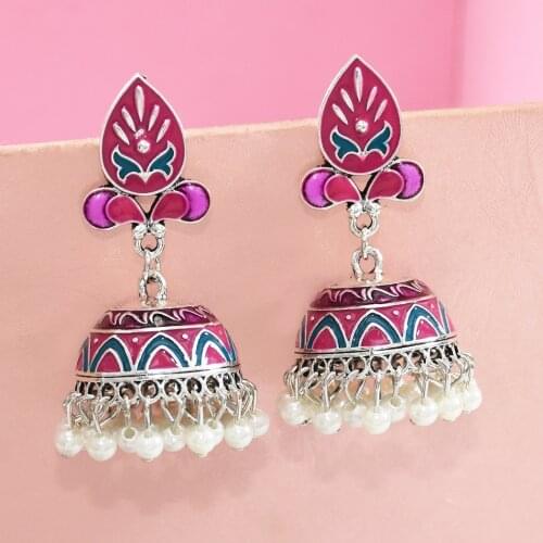 Vintage Pearl Statement Earrings Long Tassel Drop Big Chandelier Earring Ears orecchini Tribal Gypsy India Egypt Jewelry