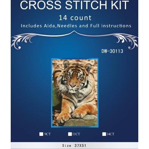 Top Quality Lovely Hot Sell Counted Cross Stitch Kit Old World Holiday Ornaments Similar DMC dw-30113 yellow tiger