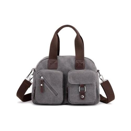 Women causal canvas top-handle bag for female light weight black brown blue grey one shoulder crossbody bag
