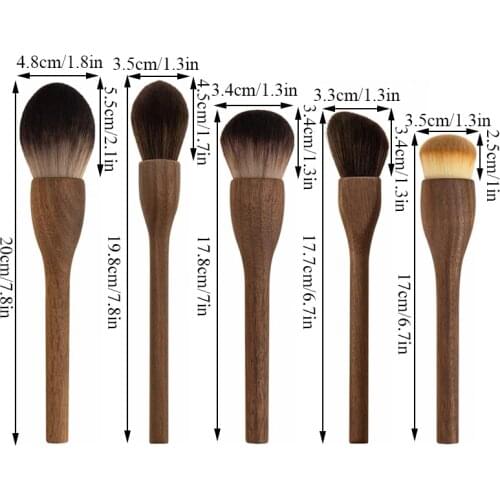 Women Simple Vintage Wood Handle Makeup Brush High Quality Loose Powder Blush Foundation Brush Super Soft Theatre Makeup