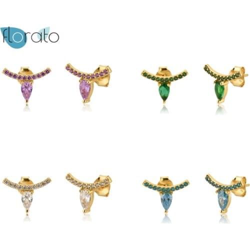 925 Silver Ear Needle Stud Earrings Bling CZ Cartilage Ear Bone Earlobe Buckle For Women Skull Small Piercing Pendente Earring