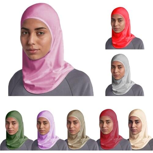 Women Muslim Inner Hijab Headwear Turban Caps Underscarf Arab Ninja Hats Modal Full Over Islamic Elastic Underscarf Comfortable