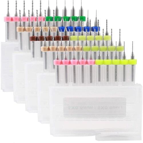 10pcs PCB Drill Bits Set Spiral Flute Carbide 0.3mm 0.4mm 0.5mm 0.6mm 0.7mm 0.8mm 0.9mm 1.0mm 1.1mm 1.2mm PCB Rotary Tool