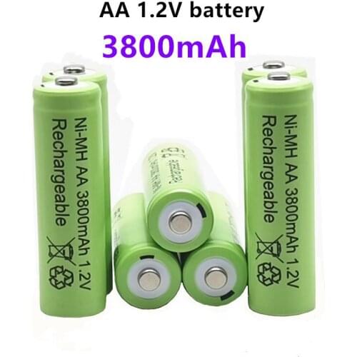 100% Original AA 3800 mAh 1.2 V Quality rechargeable battery AA 3800 mAh Ni-MH rechargeable 1.2 V 2A battery