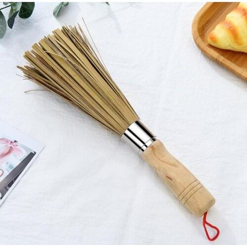 Chinese Style Bamboo Wooden Home Pot Dishes Bowl Cleaning Stains Remover Brush Kitchen Accessories