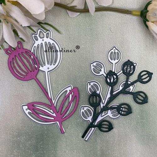 Two flowers leaves Metal Cutting Dies Stencils Die Cut for DIY Scrapbooking Album Paper Card Embossing
