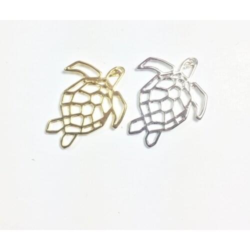 Eruifa 20pcs 25*20mm Nice Sea Tortoise Charms Zinc Alloy necklace,earring bracelet jewelry DIY handmade 2 colors