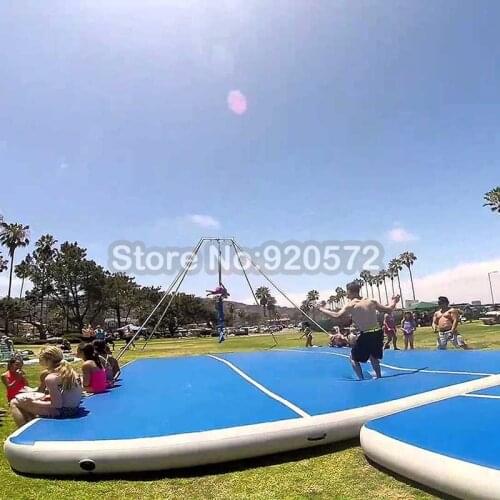 Free Shipping 8x8X0.2m Giant Big Size Cheerleading Gym Mat Air Floor Inflatable Air Tumble Track For Sale Free Printing LOGO
