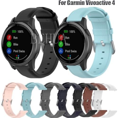 Leather Strap 22mm Watchband For Garmin Vivoactive 4 Forerunner 745 Wristband Quick Releas Bracelet For Garmin Venu 2 Wristband