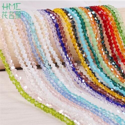 High Quality 4mm 100pcs/lot Czech Loose Rondelle Crystal Glass Pointed Beads For DIY Jewelry Crafts Sewing Clothing Accessories