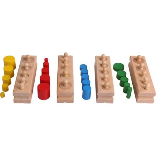 Montessori Materials Socket Cylinder Blocks for Kids Family Set Learning Toy