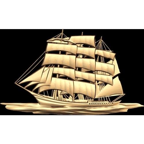 Ship Sail STL Model for CNC Router 3D Printer Artcam Aspire Bas Relief