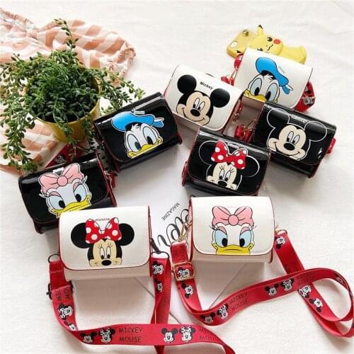 Fashion Disney Mickey Minnie Diagonal Bag Toys Cartoon Pu Material Bag Anime Two-Dimensional Backpack Cute Donald Duck Daisy Toy
