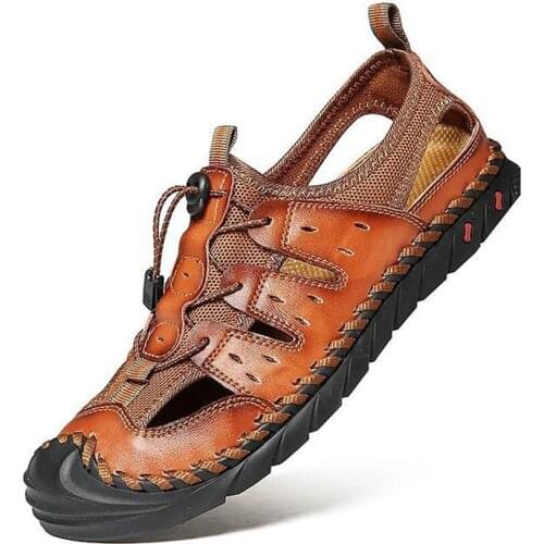 Mens Comfort Shoes Sandals Walking Shoes Nappa Leather Breathable