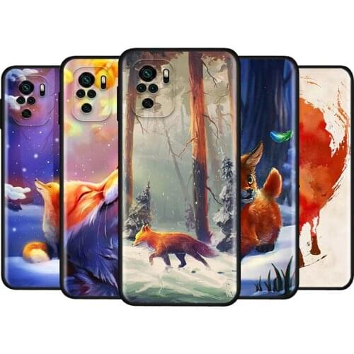 Cute cartoon animal fox For Xiaomi Redmi Note 10S 10 9 9S 9T 8T 8 7 6 5 Pro Max 5A 4X 4 5G Soft Silicone Phone Case