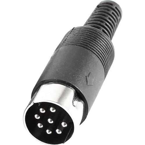 MYLB Pair Black DIN 8 Pin Female + Male Plug Socket Audio AV Connector