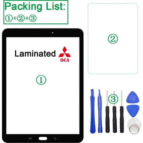 With OCA For Samsung Galaxy Tab S2 9.7 2015 T810 T815 T813 T819 Front Touch Screen Digitizer Panel Glass Sensor Replacement
