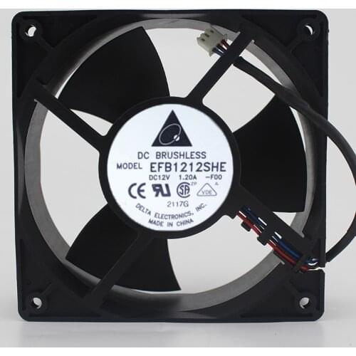Original EFB1212SHE 12V 1.2A 12038 12CM Chassis Server Cooling Fan