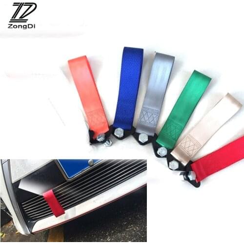 ZD Car Styling Racing Trailer Rope Belt Hook Strap Nylon Tow For Volvo S60 V70 XC90 Subaru Forester Peugeot 307 206 308 407 2008