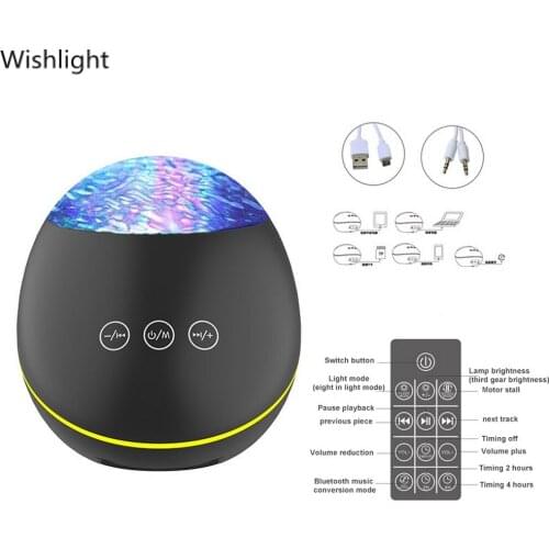 Romantic Atmosphere Projector Night Lamp Bluetooth Music Player USB Rechargeable LED Night Light for Bedroom Decoration