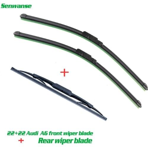 Senwanse Front and rear Wiper Blades For Audi A6 C6 4F 2004-2011 High quality Windshield Windscreen wiper 22"+22"+15"
