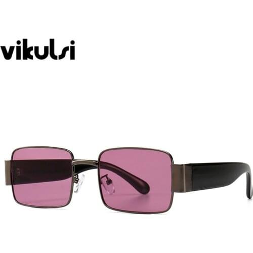 Gothic Square Sunglasses Retro Mens Brand Designer Shades Small Red Purple Steampunk Sunglasses Vintage Punk Glasses Cool UV400