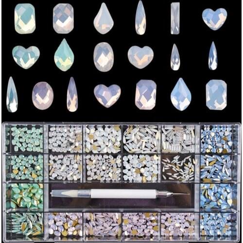 Swarovsky Crystal AB 3D Flatback Glass Nail Art Rhinestones Fancy Shaped Crystals Stones for DIY Nails Art Decorations