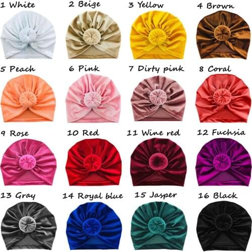 20 pcs New Toddler Kids Baby Girls Velvet Hats Big Bow Solid Hairband Headband Stretch Turban Knot Head Wrap 7.5"*6.7"