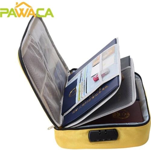 Large Capacity Document Bag Passport Wallet Card Organizer Travel Waterproof Storage Bag Home Office File Data Organizer Pouch