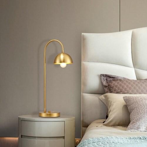 All copper postmodern lamp light luxury bedroom berth lamp personality contracted desk study Nordic retro desk lamp