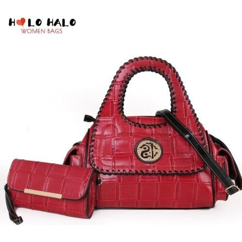 Female Purses and Handbags 2 Pcs Bag Set Womens Wallet Fashion Crossbody Bags High Capacity Splicing PU Leather Shoulder Bags