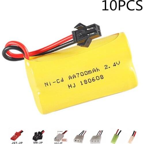 700mah 2.4v Rechargeable Battery For Rc toys Car Tanks Trains Robot Boat Gun AA 2.4v 700mah NiCD Battery Pack 10pcs