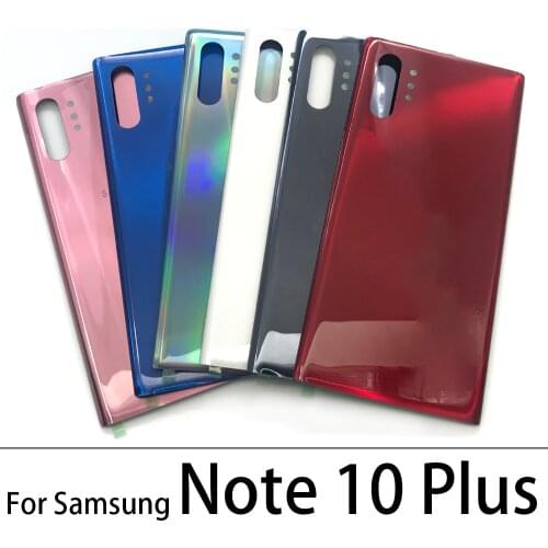 10Pcs Rear Battery Back Cover Glass Door Replacement Housing Adhesive For Samsung Galaxy Note 10 Plus Back Battery Cover Glass