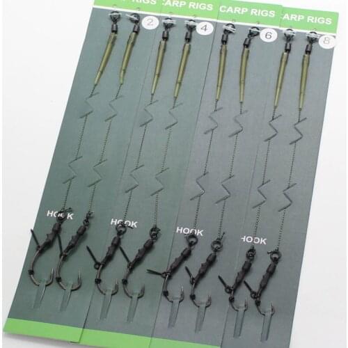 2PCS Carp Fishing Hair Rigs Ready Made Boilie Tied Rig Carp Fishing Hook Size 2#4#6# Fishing Tackle Accessories