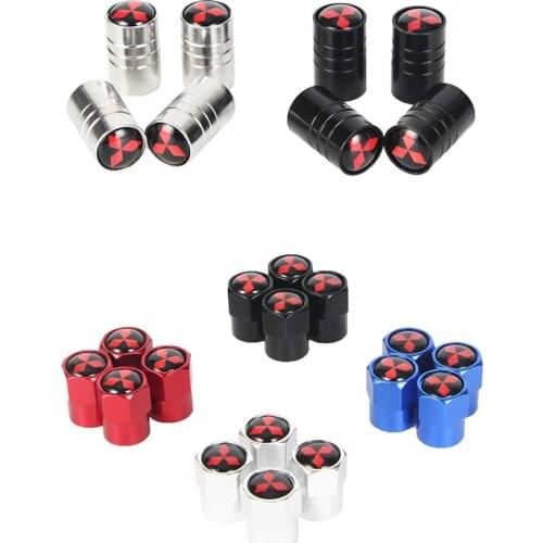 4pcs Car Tire Wheel Valve Stem Caps for Mitsubishis Logo Outlander ASX Lancer EX Pajero L200 EVO Car-styling Auto Accessories