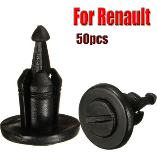 50Pcs Auto Bumper Fender Mudflap Splash Guard Rivet Push Plastic Clips For Renault Clio Laguna Megane Espace Retainer 7703072360