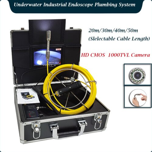 7" LCD Screen Monitor Underwater Industrial Endoscope Camera System 20-50m Waterproof 23mm Professional Sewer Camera With DVR