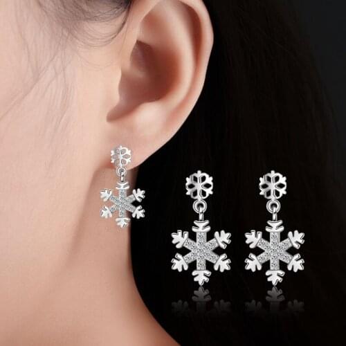 925 Sterling SilverJewelry Snow Stud Earrings For Wedding Elegant Sterling Silver AAA Cubic Zirconia Stone Stud Earring