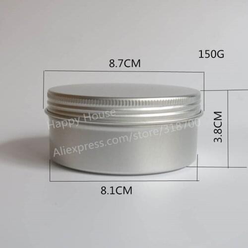24 x 150g aluminum jars, 150 g aluminum case for powders, gels, cream use, 5 oz metal containers