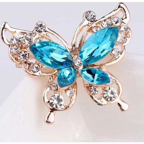 Cartoon Butterfly Crystal Diamond Brooch Three-dimensional Personality Wild Fashion Explosive Brooch Geometric High-end Lady